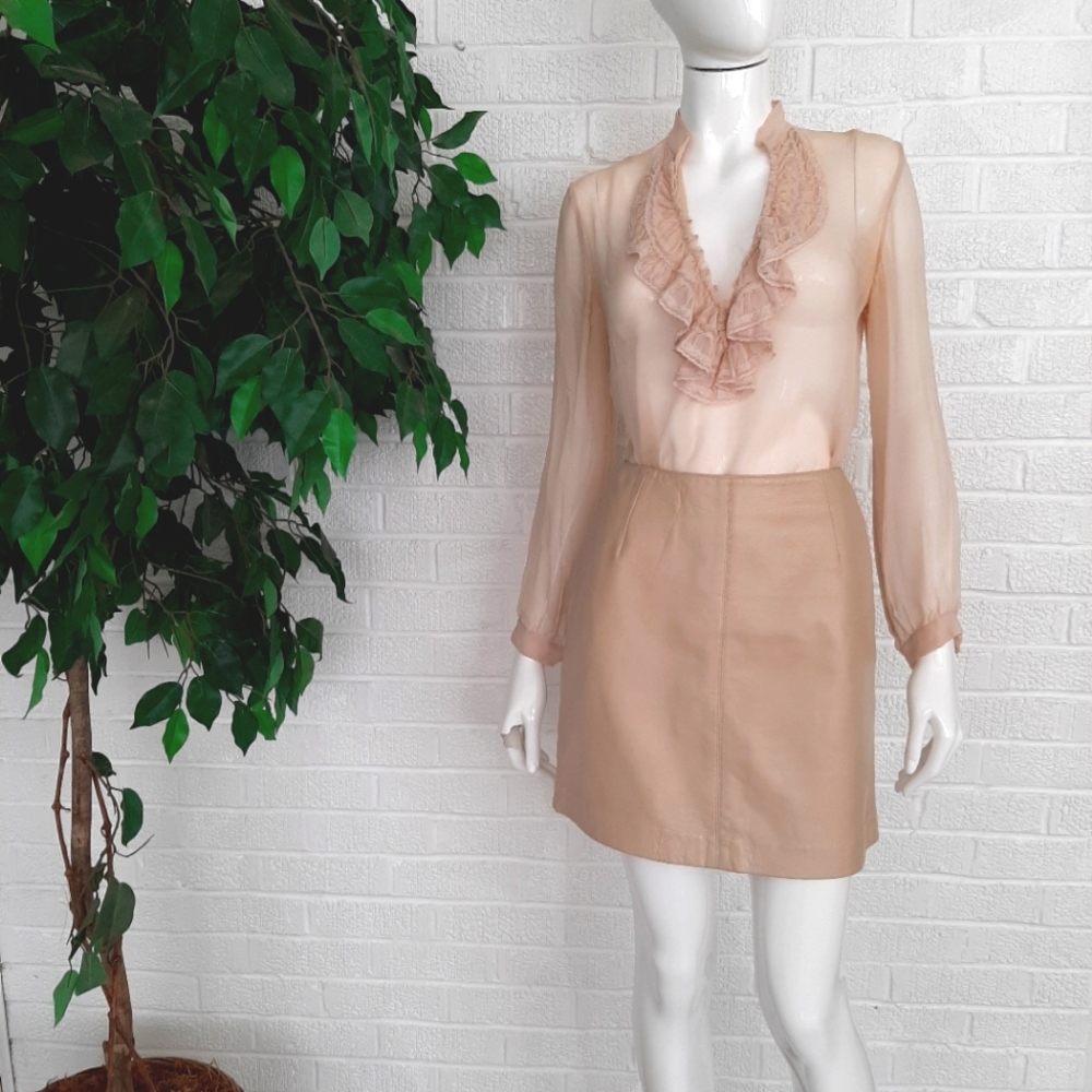 Hugo Biscati Leather Skirt